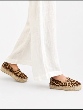 MANEBI  Serengeti Calf Hair Double Sole Espadrilles Leopard Print